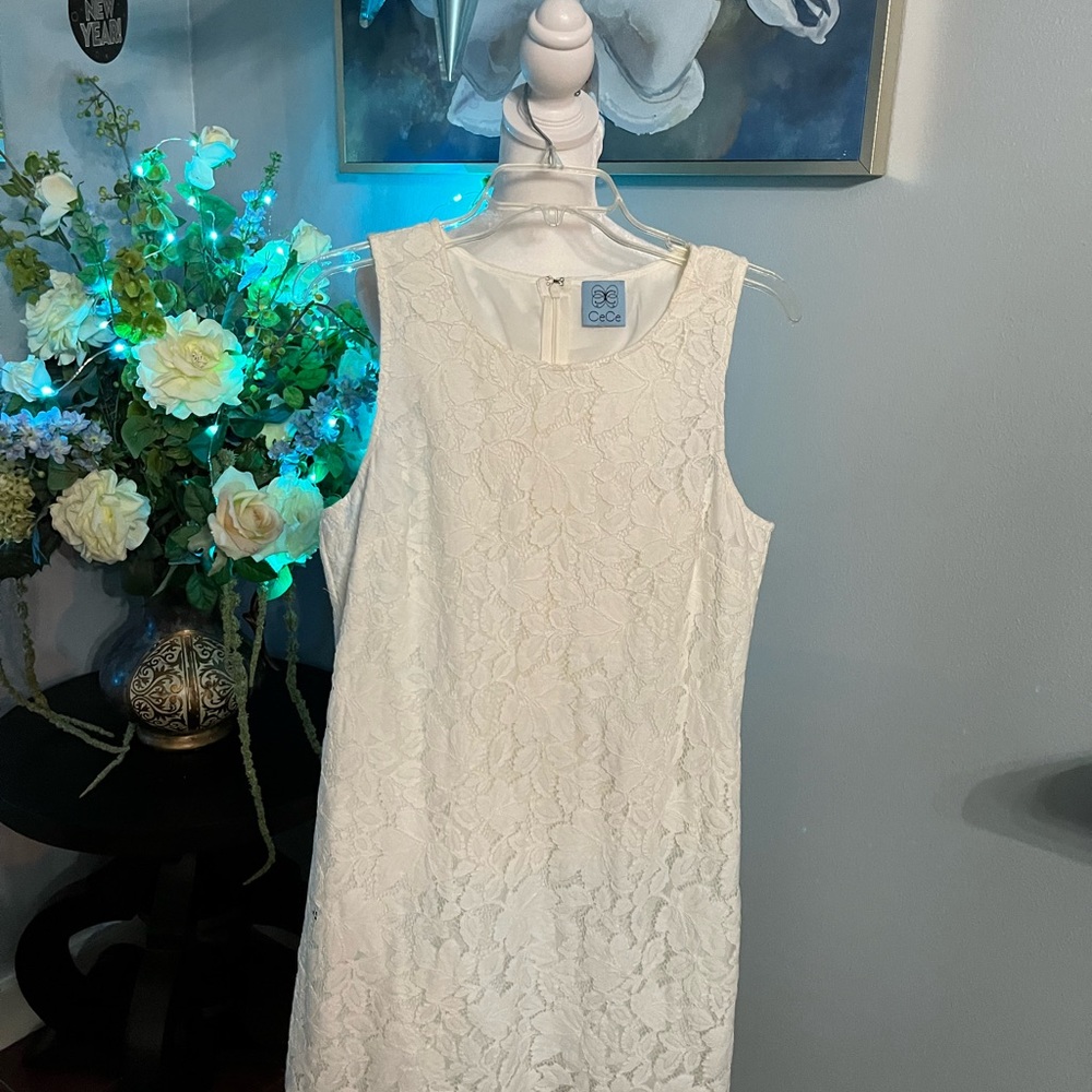 CeCe white dress, size medium.